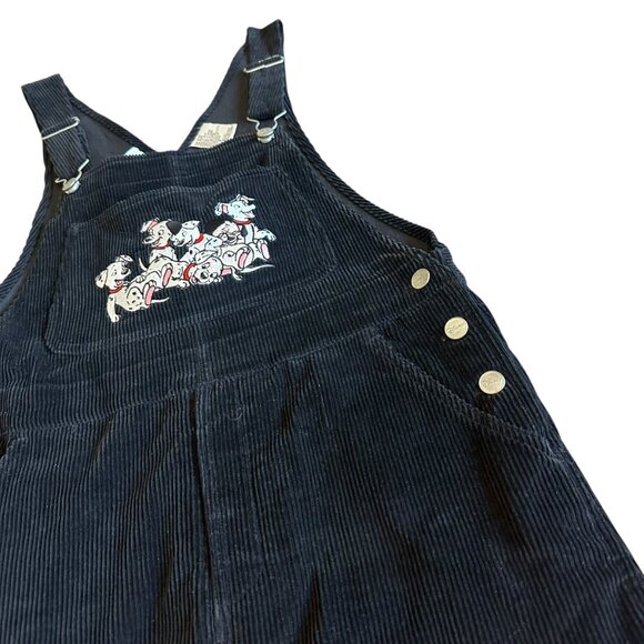 The Disney Store 101 Dalmatians Black Corduroy Overall Dress Retro Y2K 90s Small - Picture 5 of 12